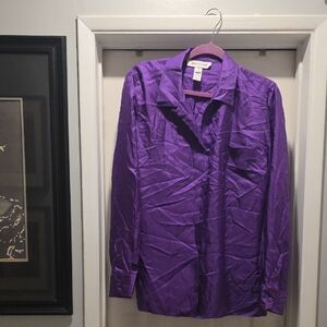 Jones New York Rich Purple Silk Shirt